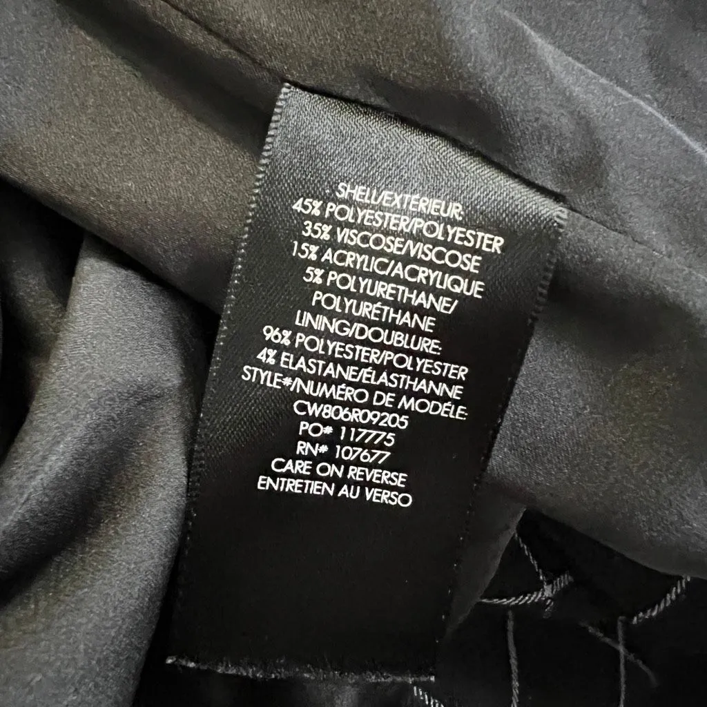 Alice + Olivia Kylie Windowpane Long Coat Jacket Black White Size M - Image 9