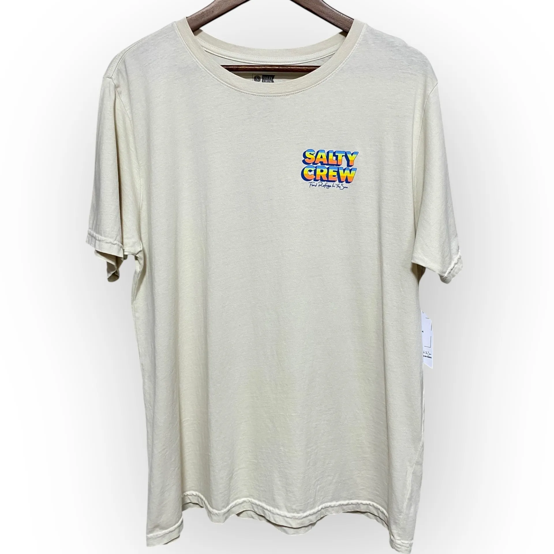 NWT Salty Crew Women’s Summertime Boyfriend T-Shirt Bone White Size Large - Image 5