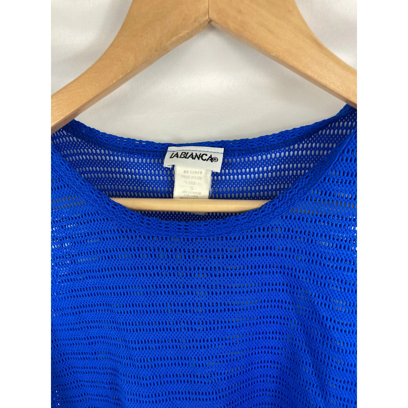 La Blanca Blue Mesh Swim Coverup Size Small - Image 2