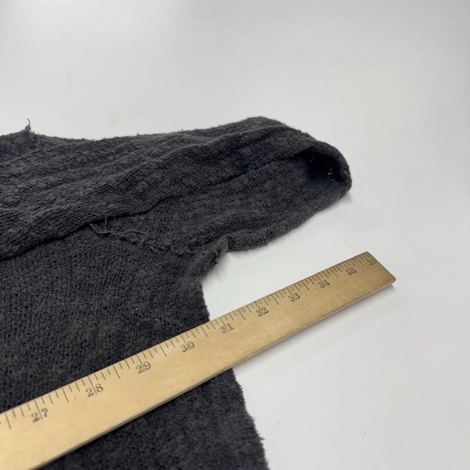 Free People  We The Free‎ Sweater Womens Medium Gray Ocean Air Hacci Distressed - Image 9