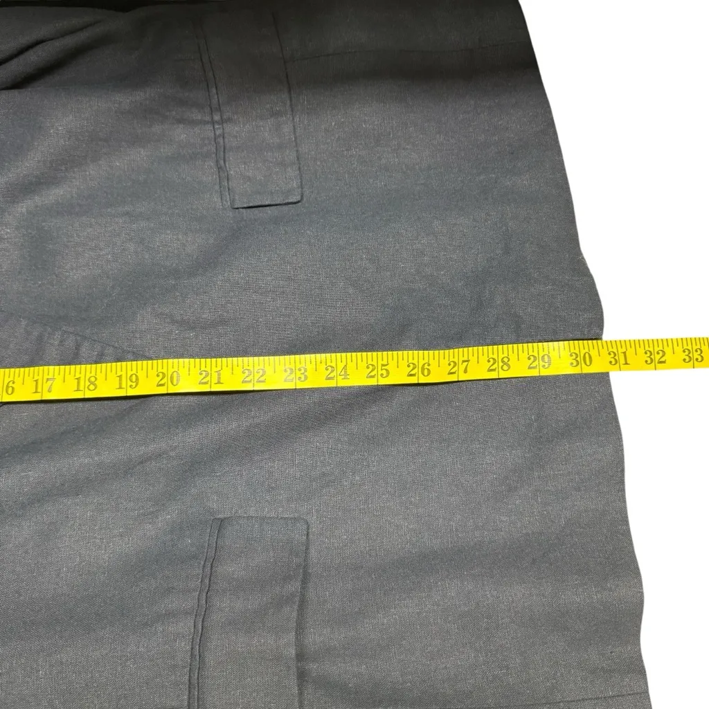 Zara Navy Blue Linen Blend Open Front Blazer Jacket Size Medium Striped Lining - Image 13