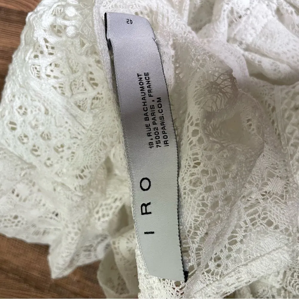 IRO Embroidered Lace Peplum‎ Top in White 42 - Image 7