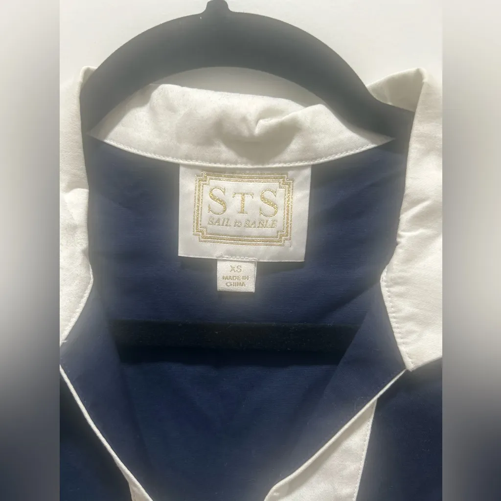 Sail to Sable Colorblock Dress Navy Blue & White V-Neckline Sleeveless Size XS - Image 5