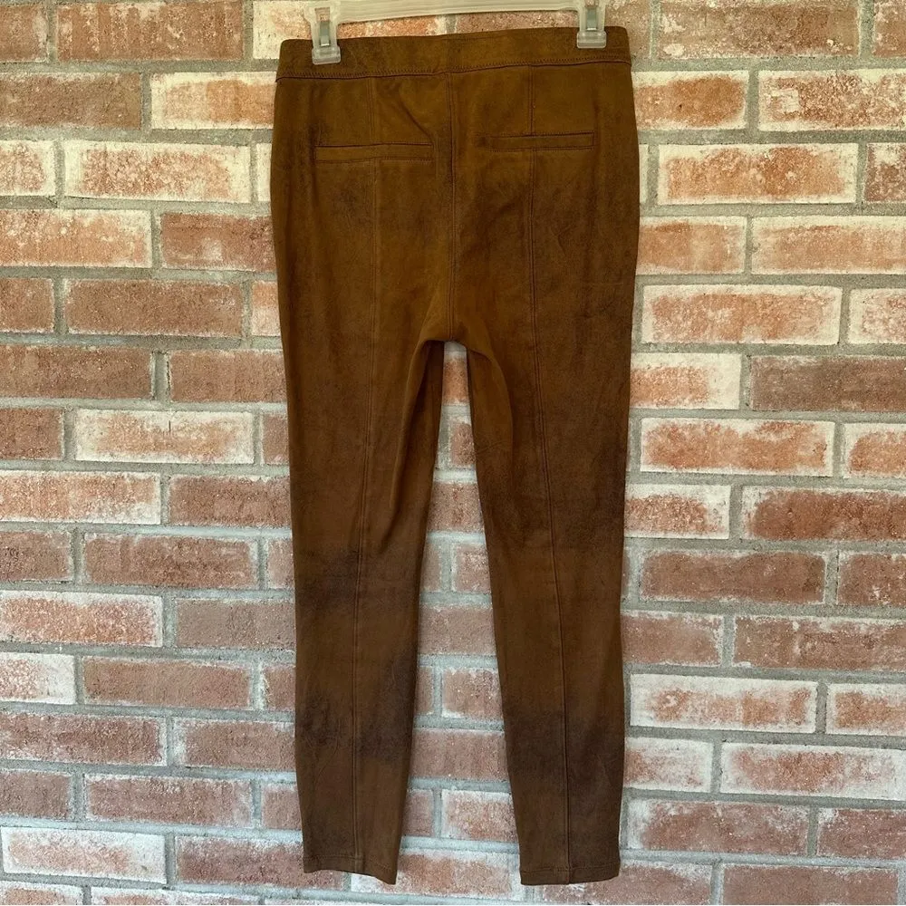 Free People Faux Suede Leather Leggings Pants Women’s 26 Brown Country - Image 4
