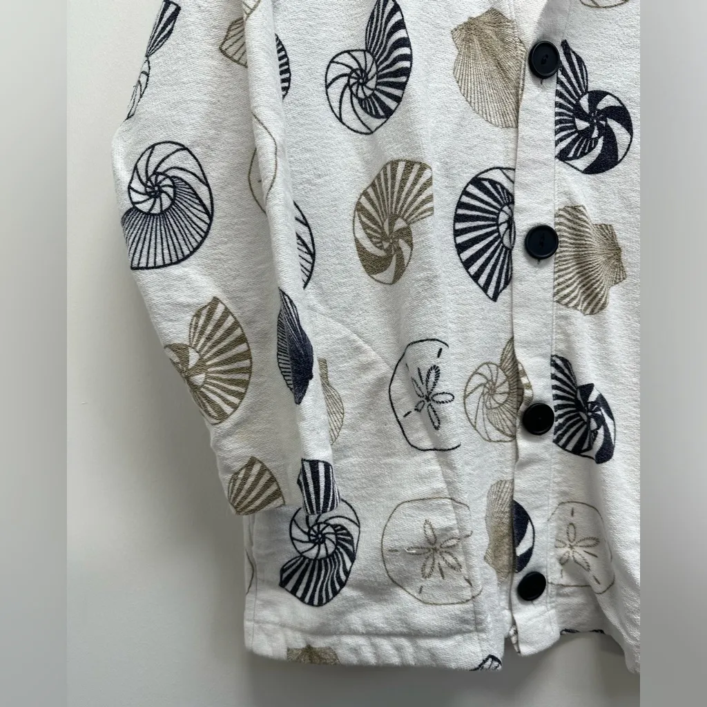 Michigan Rag Company shell pattern light knit jacket size large White Size M - Image 3