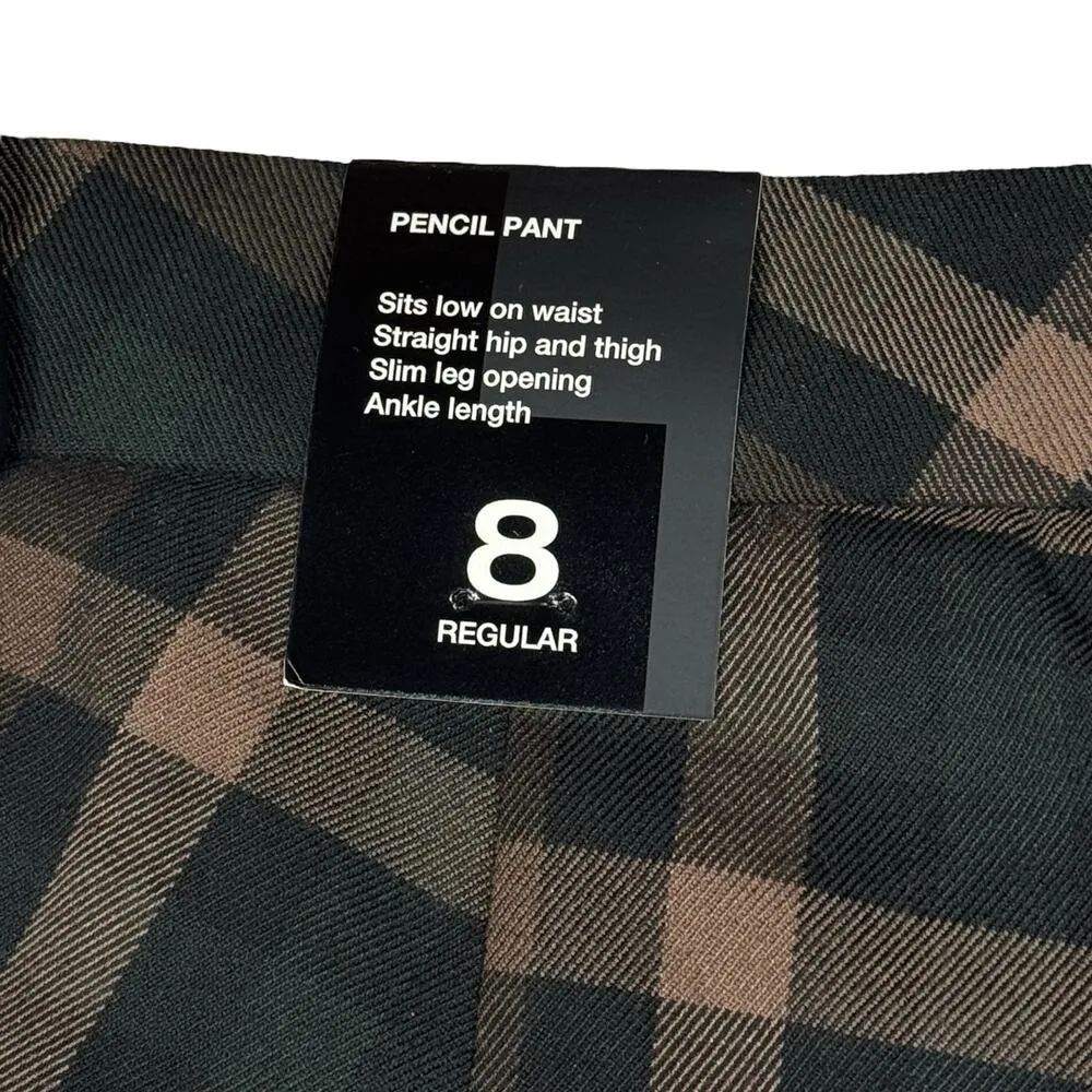 The Limited SZ 8 Ankle Pencil Dress Pants Plaid Pockets Low Waist Career Multi - Image 6