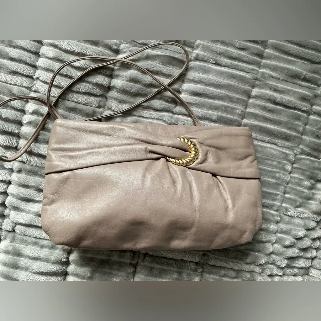 Dressy genuine leather shoulder bag🌷🌷 Tan - Image 5
