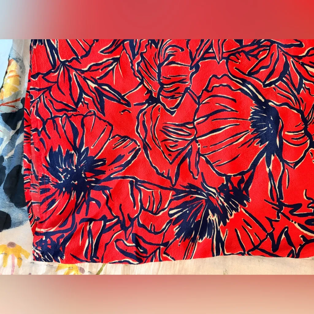 ANTHROPOLOGIE BL^NK LONDON M Vivant Peasant Blouse Red Navy - Image 10