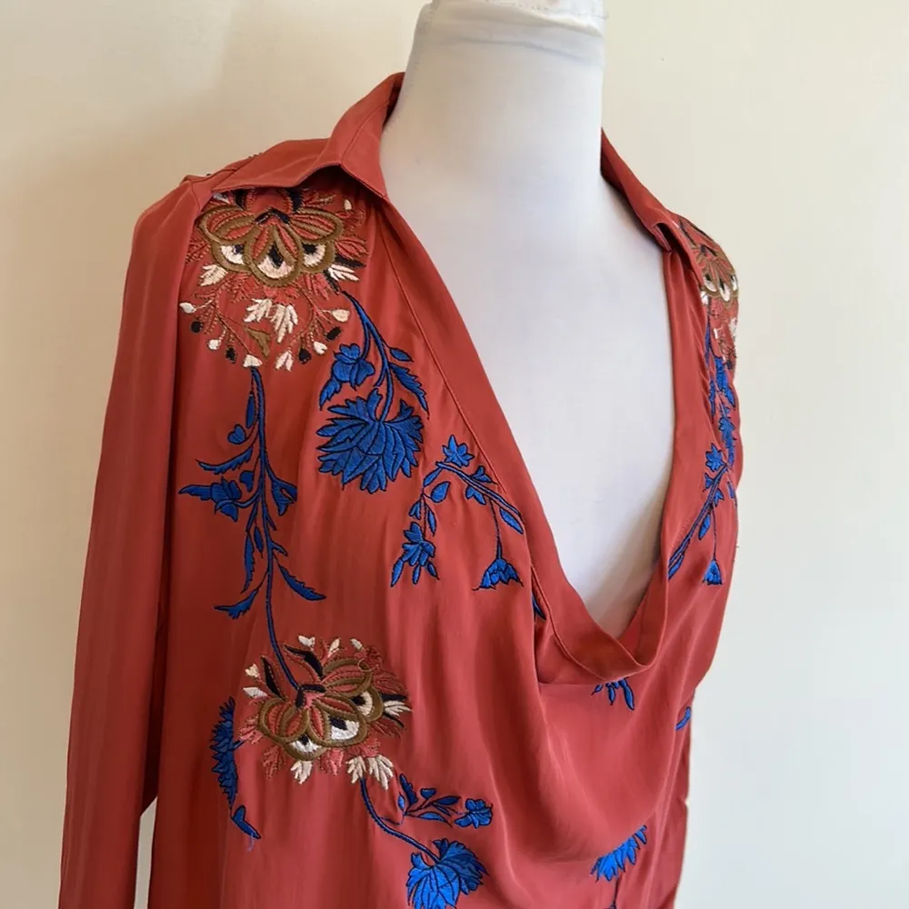 Haute Hippie Silk Embroidered Tunic Blouse - Image 6