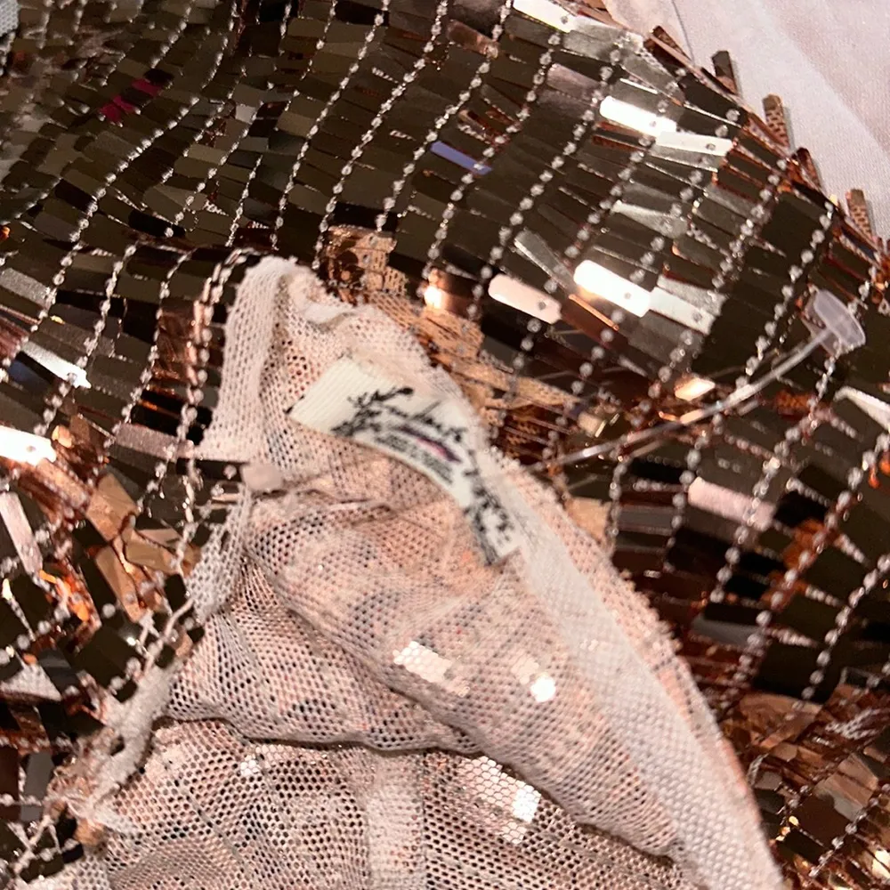 NWOT Free People Cami Disco Fever Top Gold - Image 7