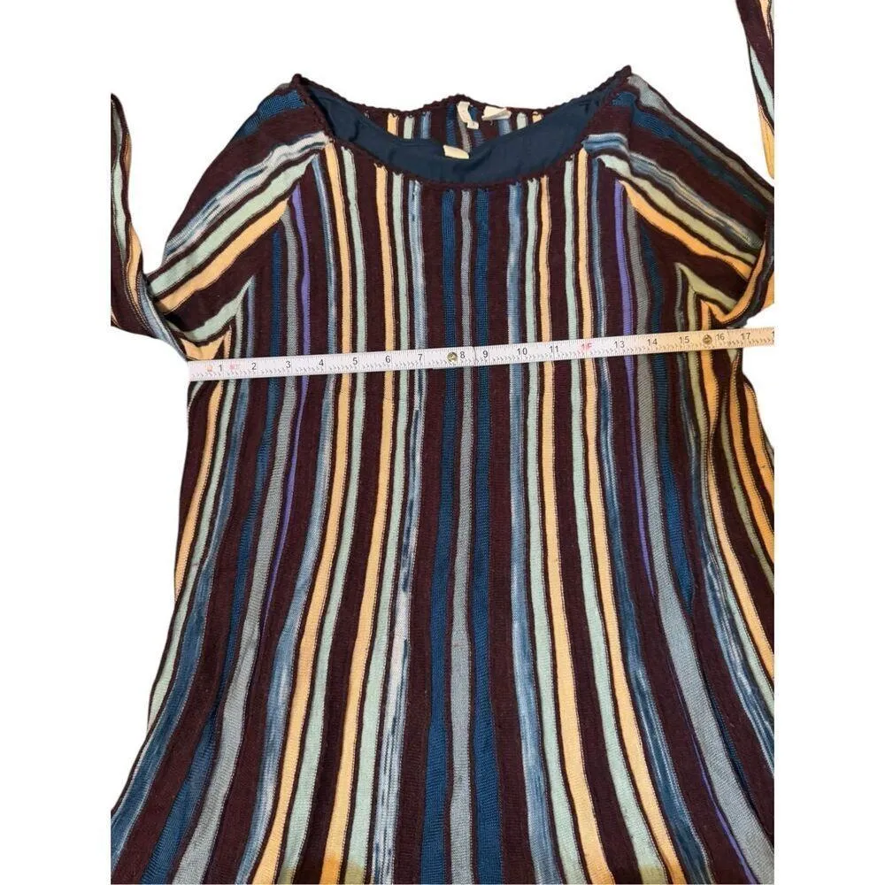 MOTH Anthropologie Womens Nora Colorful Stripe Sweater Dress Alpaca Wool S - Image 10