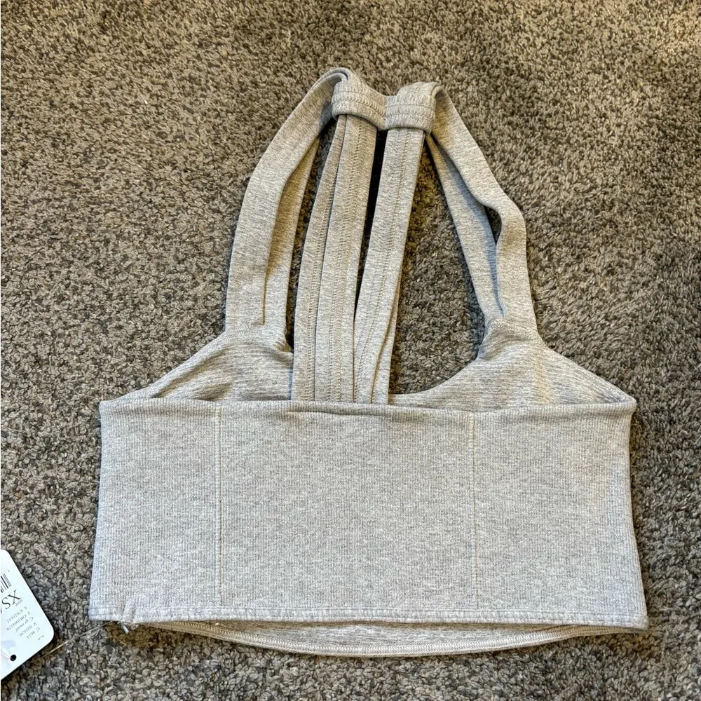 Free People Grey Sports Bra - Image 4