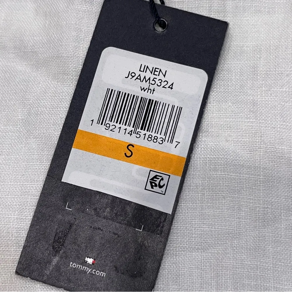 NEW Tommy Hilfiger Women’s White Linen Short Sleeve Zip Side Top Shirt Small - Image 7