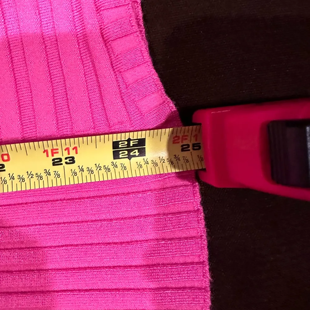 INC Lace-Up Ribbed Sweater Long Sleeves Pink V Neck Tie Up Front Rhinest… - Image 14