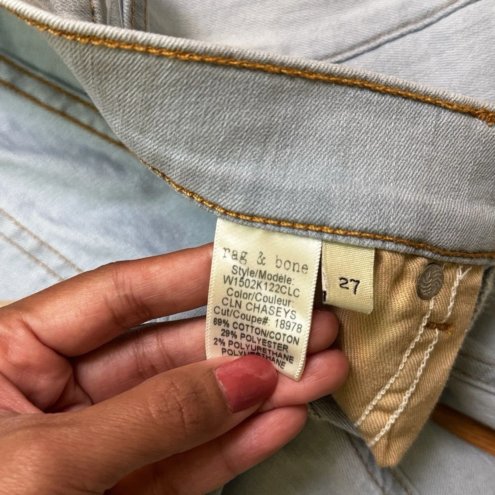 Rag & Bone Women's Dre Skinny Jeans Clean Chaseys Blue Light Mid Denim 27 NWT - Image 4