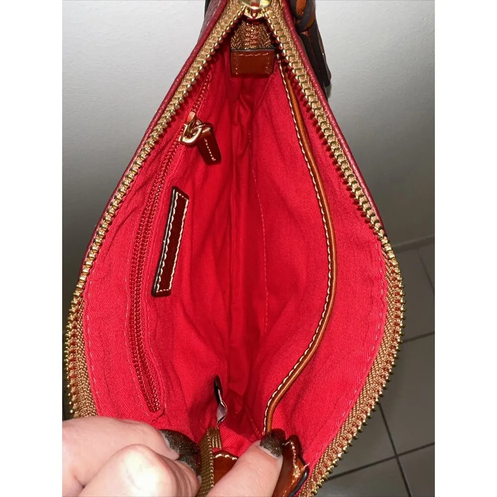 NEW Dooney & Bourke Pebble Leather Ginger Pouchette Crossbody Shoulder Bag Wine - Image 6