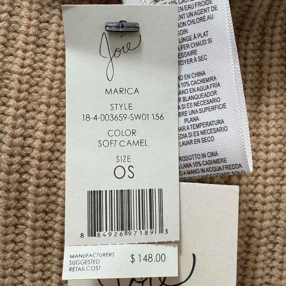 Joie Marica Wool Cashmere Infinity Cowl Neck Scarf Snood Soft Camel $148 NWT - Image 4