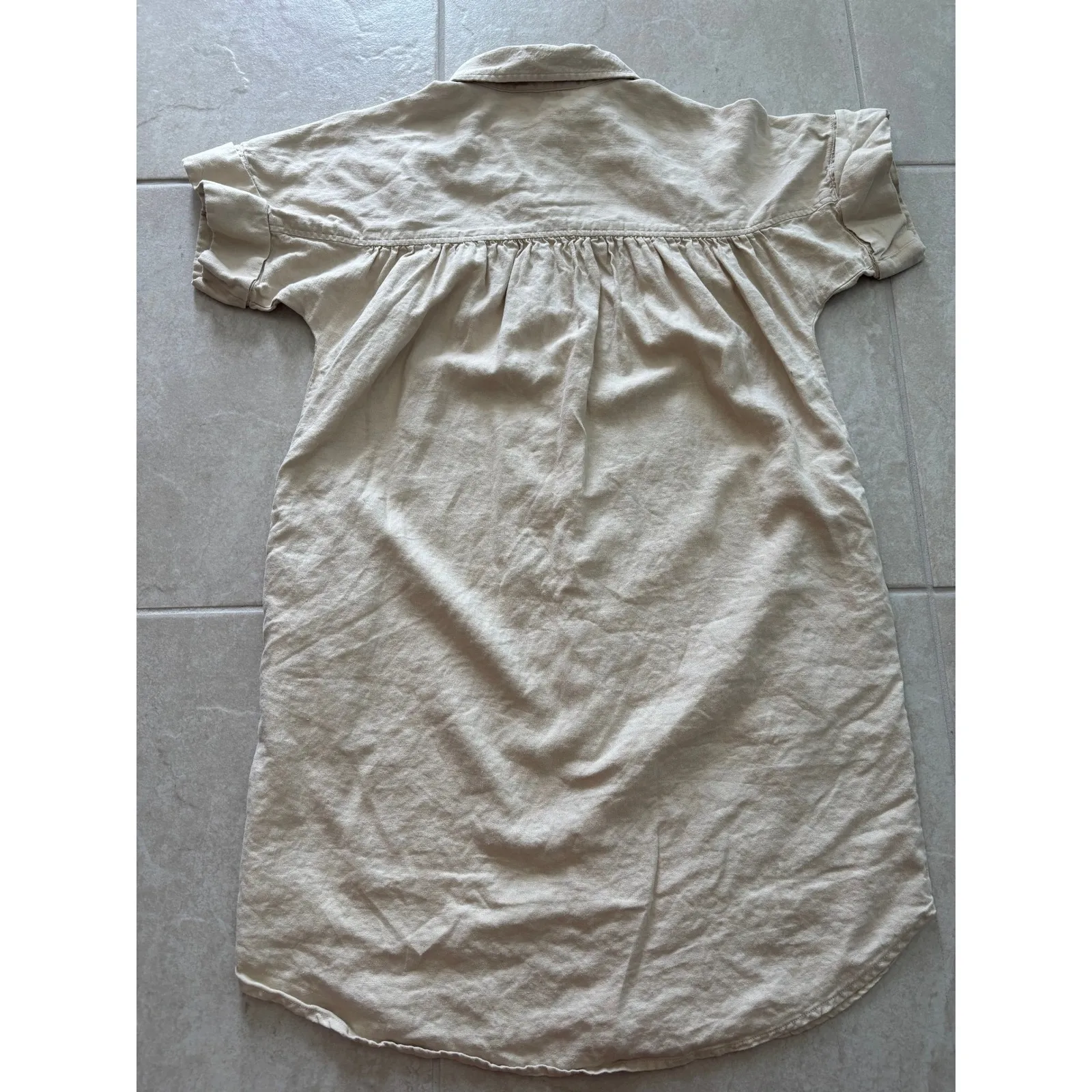 Ophelia Roe Dress Womens Size Medium Tan Shirtdress Career Minimalist‎ Capsule - Image 4