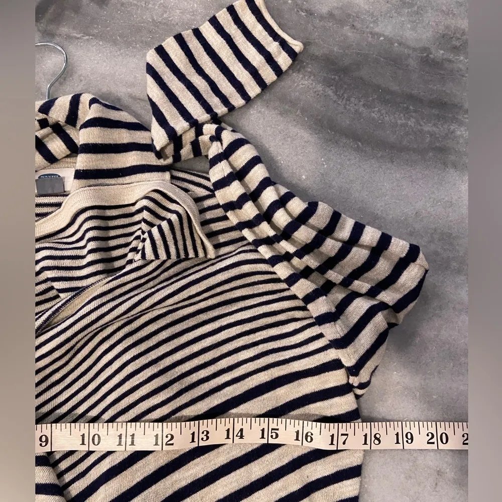 Old Navy Size S Cream Blue Stripe Lightweight Open Front Long Sleeve Cardigan - Image 10