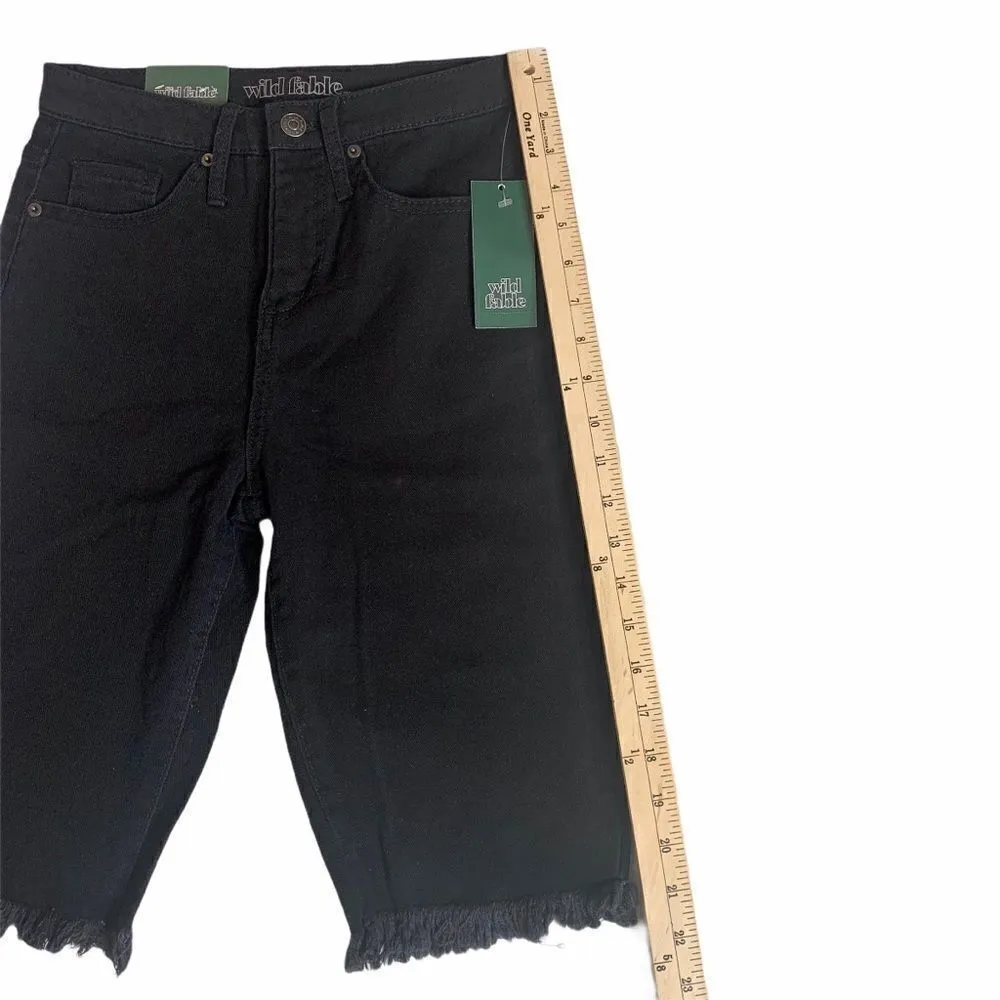 New! Wild Fable Black Frayed Jean Shorts Size 0 - Image 6