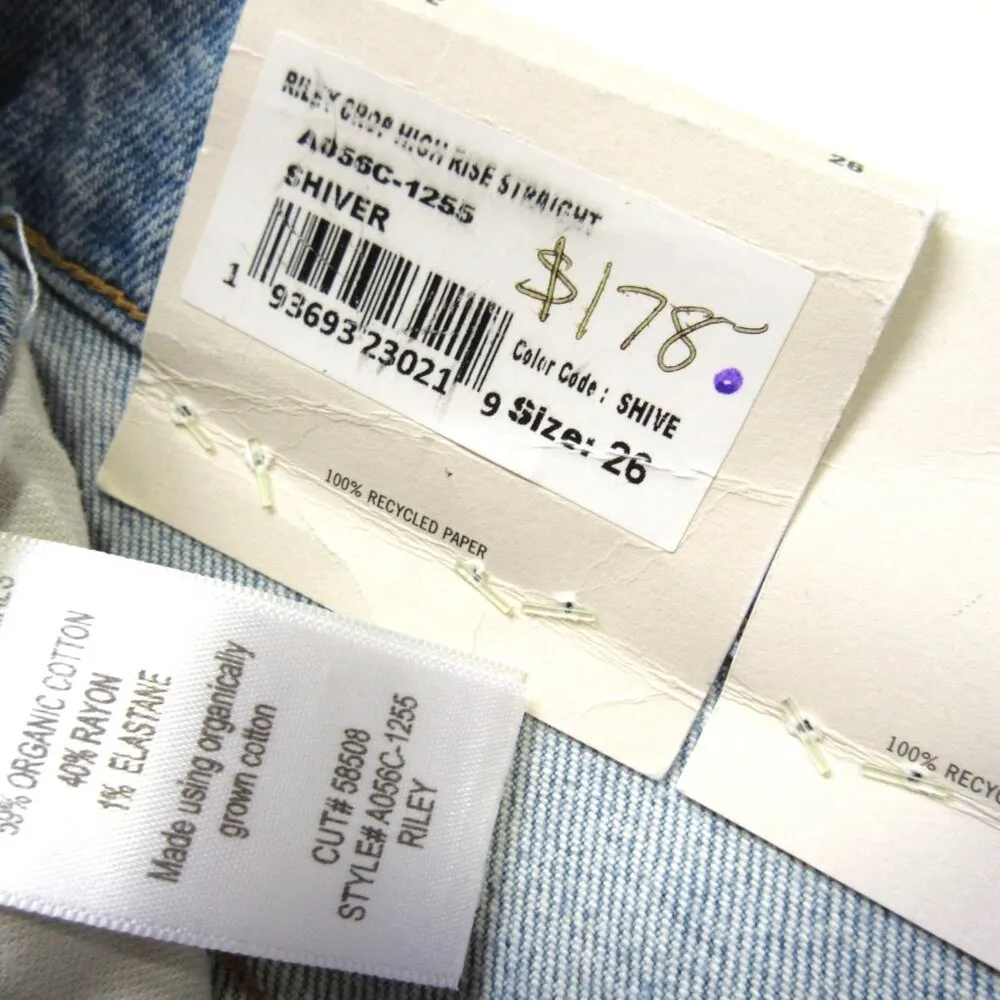 NWT AGOLDE Riley in Shiver High Rise Straight Crop Stretch Jeans 26 - Image 7