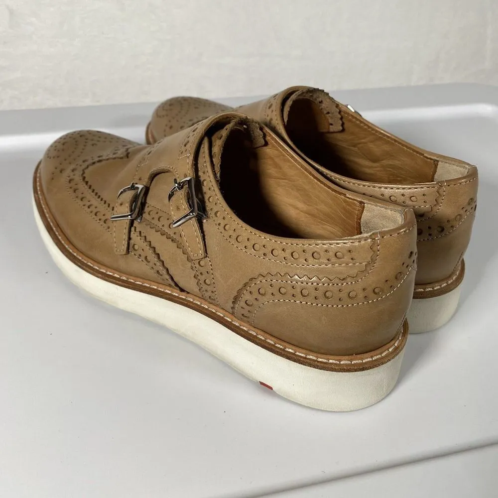 Lloyd Brogue Double Monk Beige Patent Leather Women Shoes Sz‎ 4.5 fits up a size Tan Size undefined - Image 8