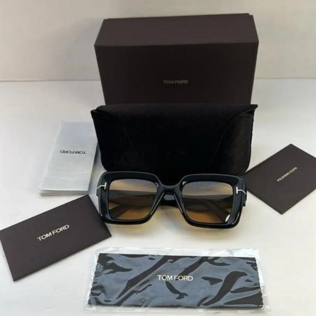 New Authentic Tom Ford Esme FT1157 01E Black Yellow TF1157 - Image 7