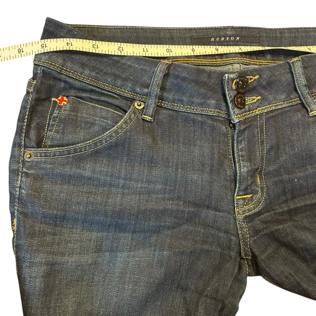 HUDSON Women's Low Rise Boot Cut Denim Jeans 's Size 27 Dark Wash Y2K - Image 5