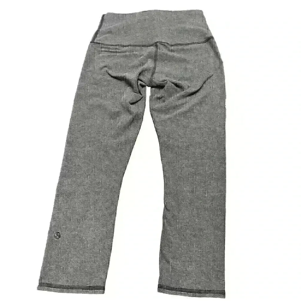 Lululemon Crop Women's Grey Leggings Gym Yoga Pants Size 4 - Image 8