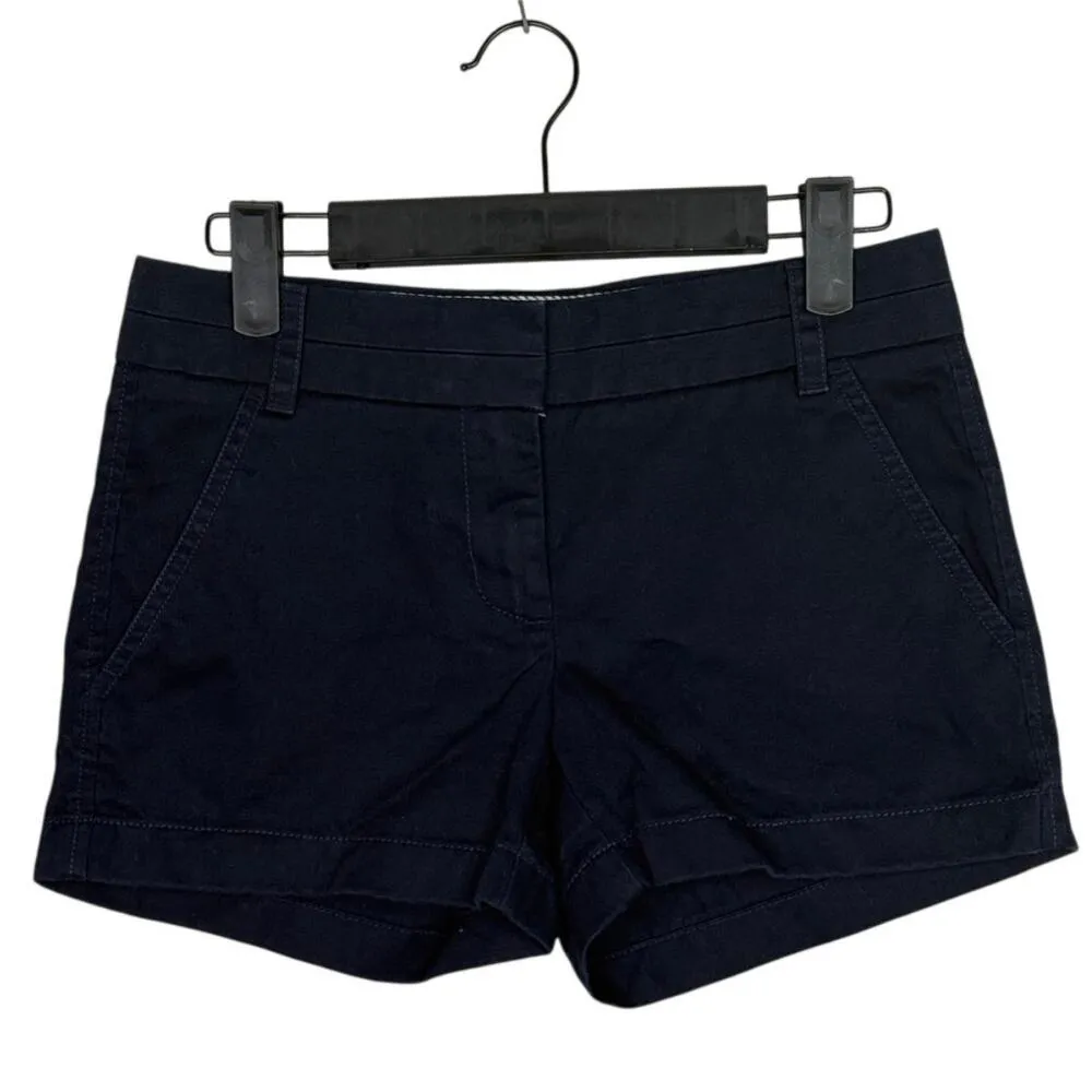 J. Crew Cotton Classic Chino Flat Front Slash Pocket Casual Shorts 000 Navy Blue - Image 11
