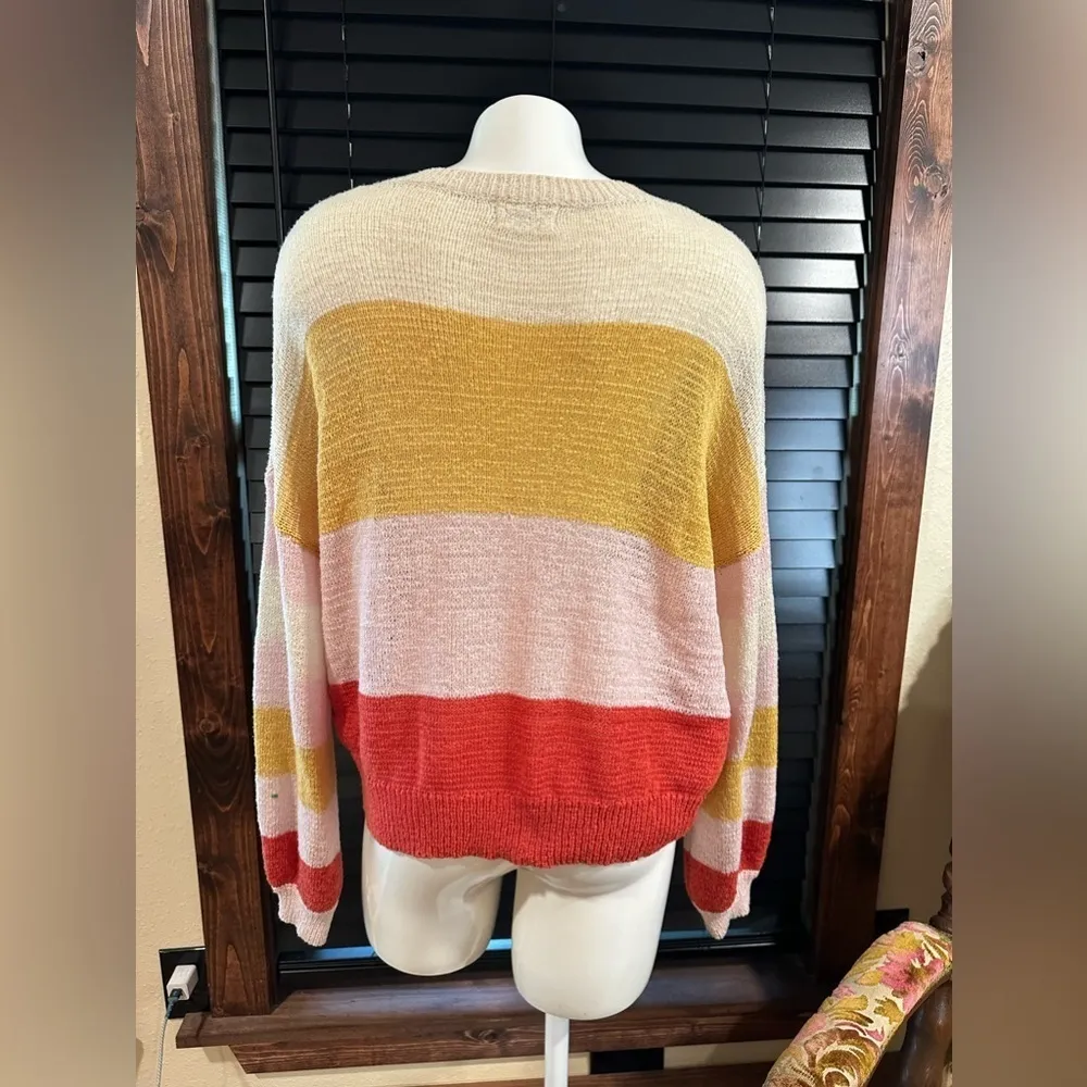 EUC Dreamers light weight sweater multicolor stripe Sz S/M oversize sweater - Image 4