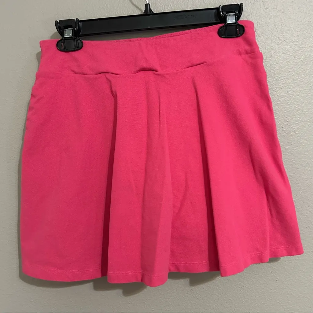 Kinesis pink cotton pleated athletic tennis mini skort skirt women’s size medium - Image 3