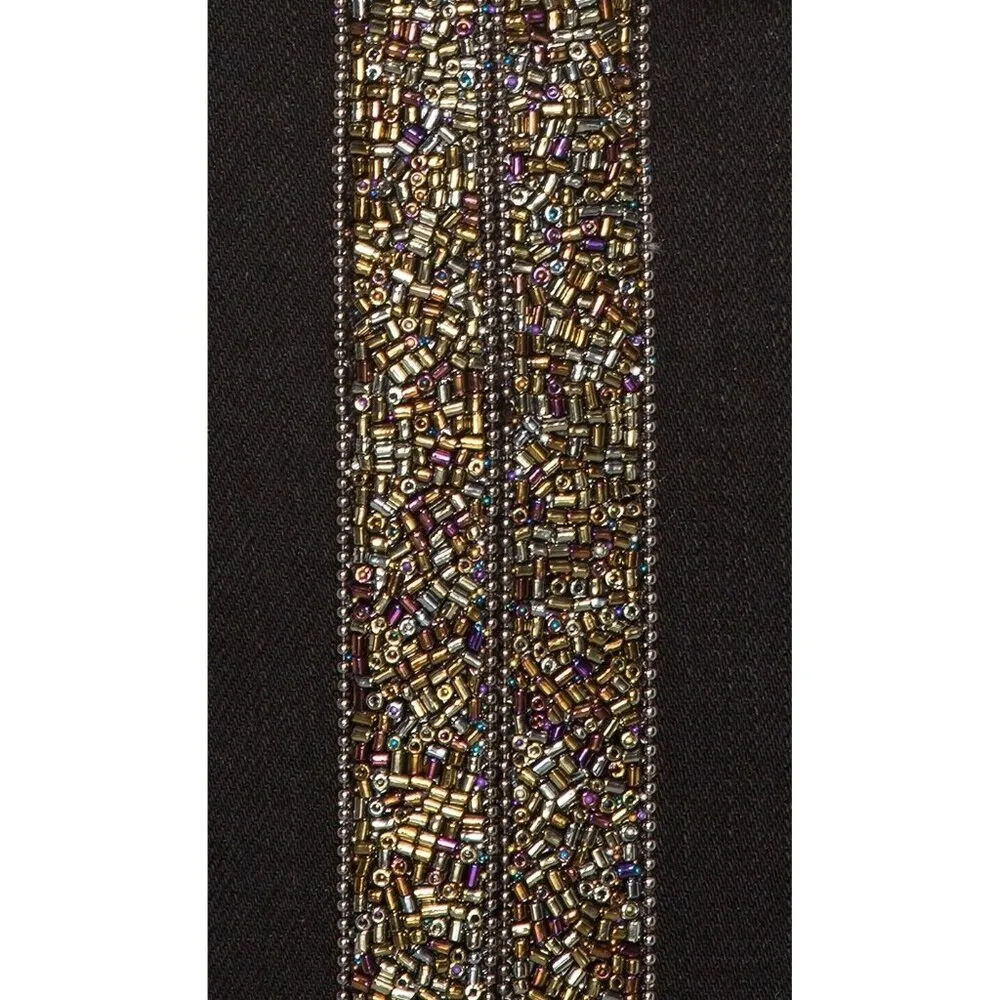 NWT Mother High Waisted Looker Ankle Fray in Guilty Flash Beaded Skinny Jeans 25 Black - Image 14