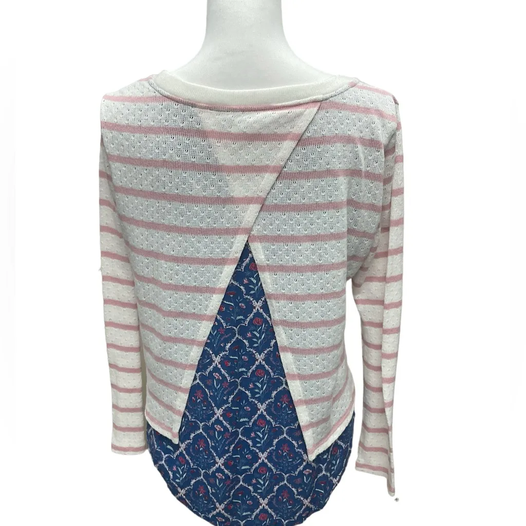 Matilda‎ Jane Womens Sweet Indulgence Top White Pink Long Sleeve Layered S - Image 5