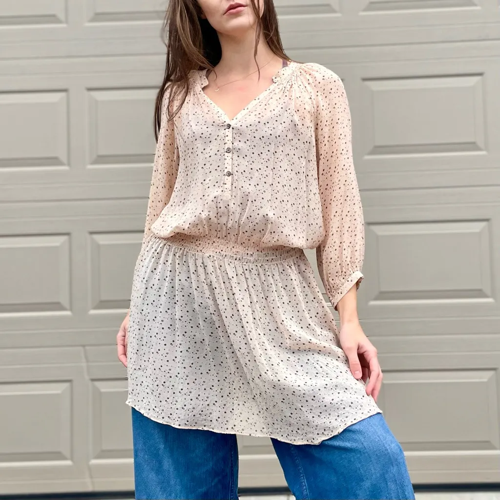 Club Monaco Sheer Silk Chiffon Tunic Mini Dress Small 6 - Image 3