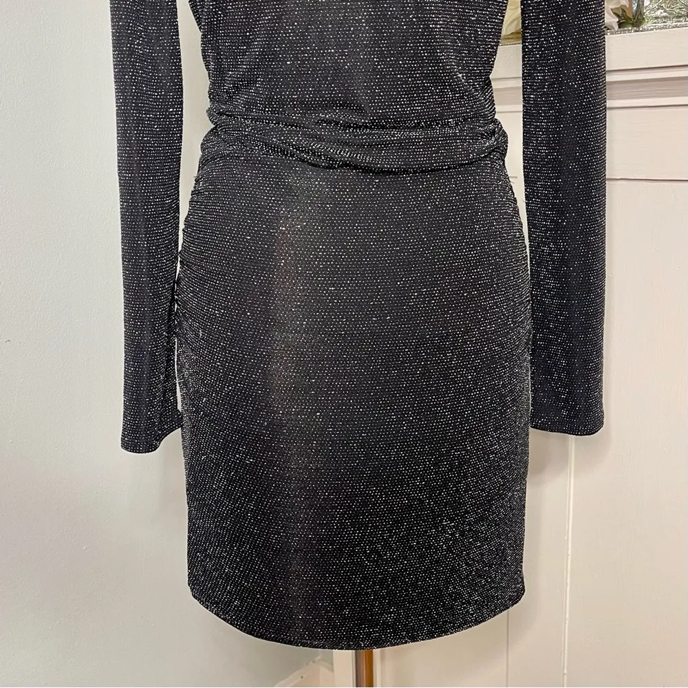 White House Black Market Sparkly Knit Blouson Mini Dress Size 4 Nwt - Image 9