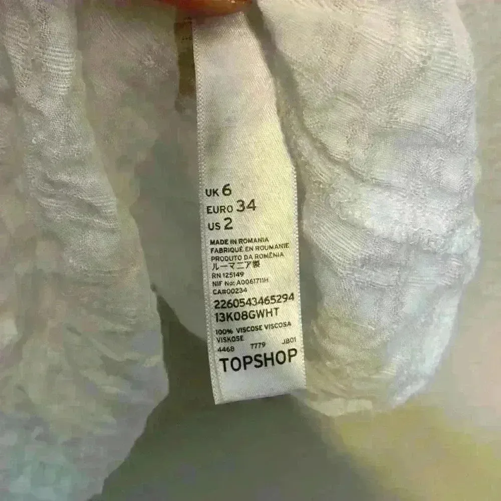 White Topshop sheer tank sz 2 summer beach vacation resort bridal lightweight - Image 5