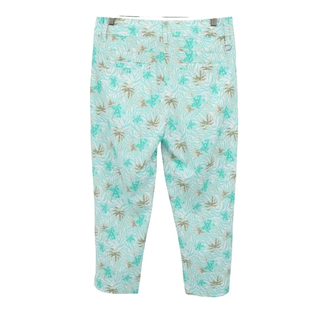 NWT Daily Sports Tropic High Water Ankle Palm Tree Print Golf Pants 6 Green - Image 4