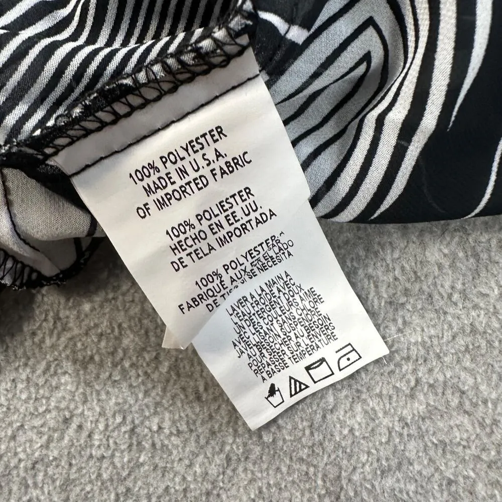 Annalee + Hope Sheer Racerback Tunic Top Womens XL Black/White Ruffle Sleeveless - Image 5