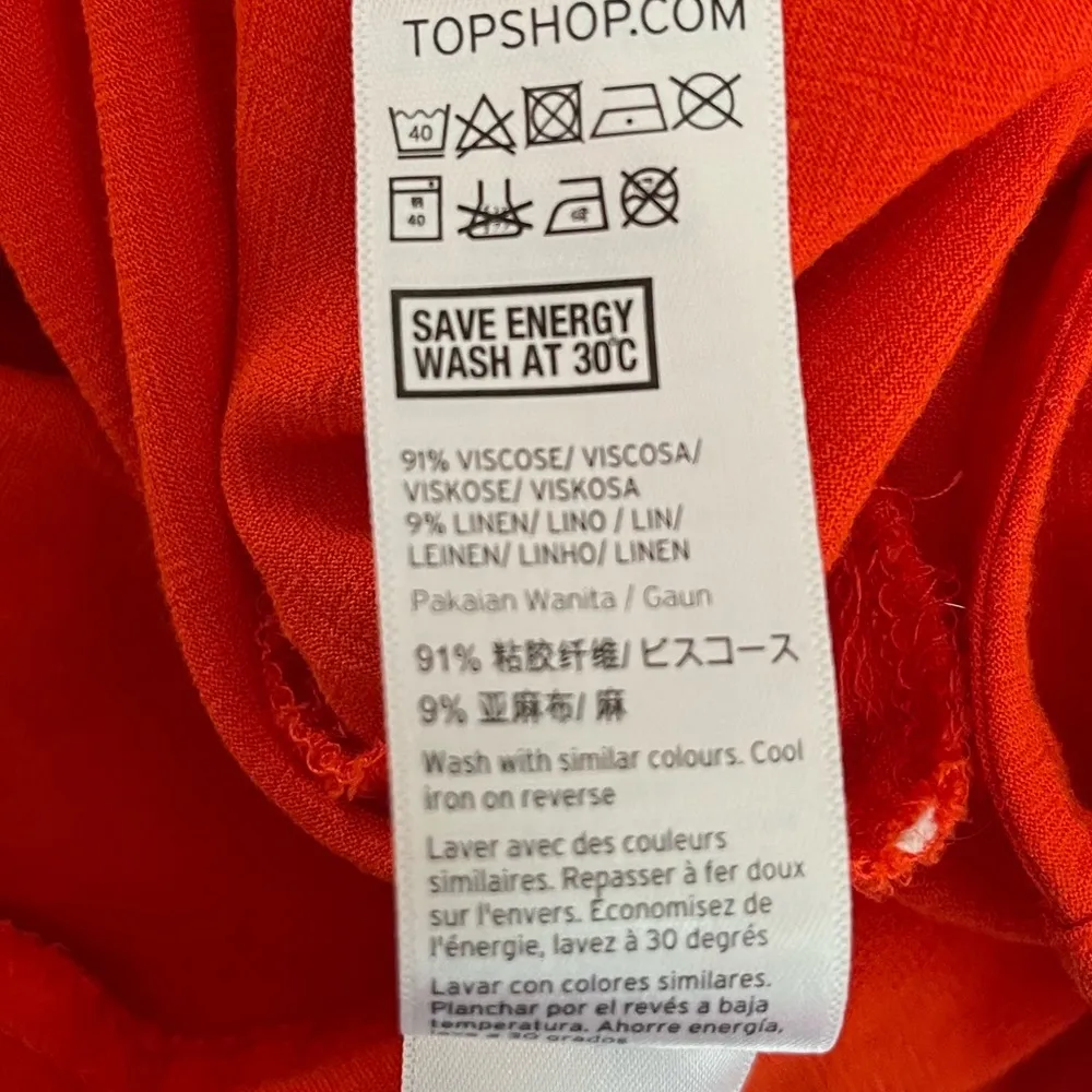 Topshop Peekaboo Button Down Midi Dress Orange Size 10 - Image 6