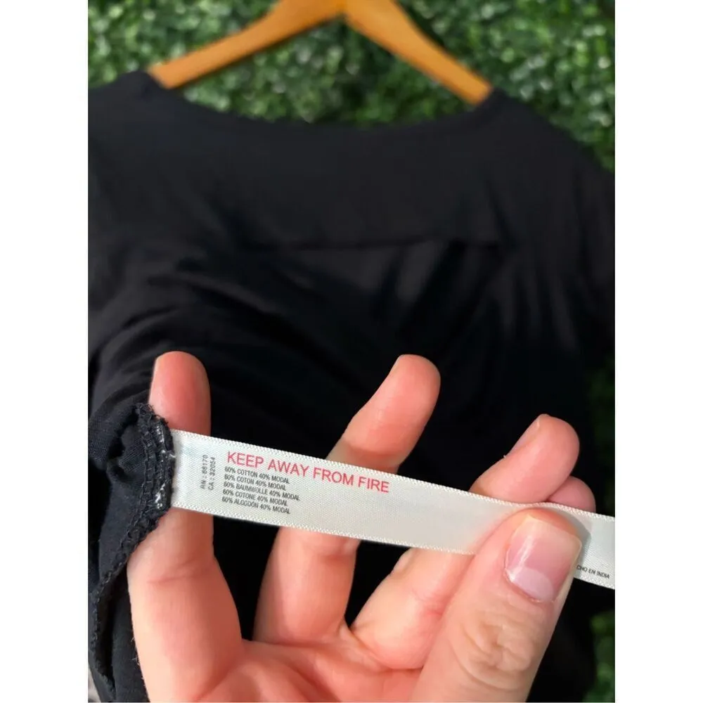 Anthropologie Daily Practice Draped Cut Out Top Sz XS Black - Image 6