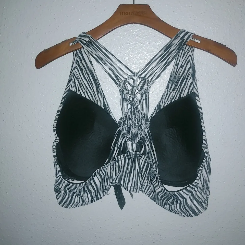 Cacique Swim 42C Underwire Macreme Racerback Swim Dance Bra Top - Image 2