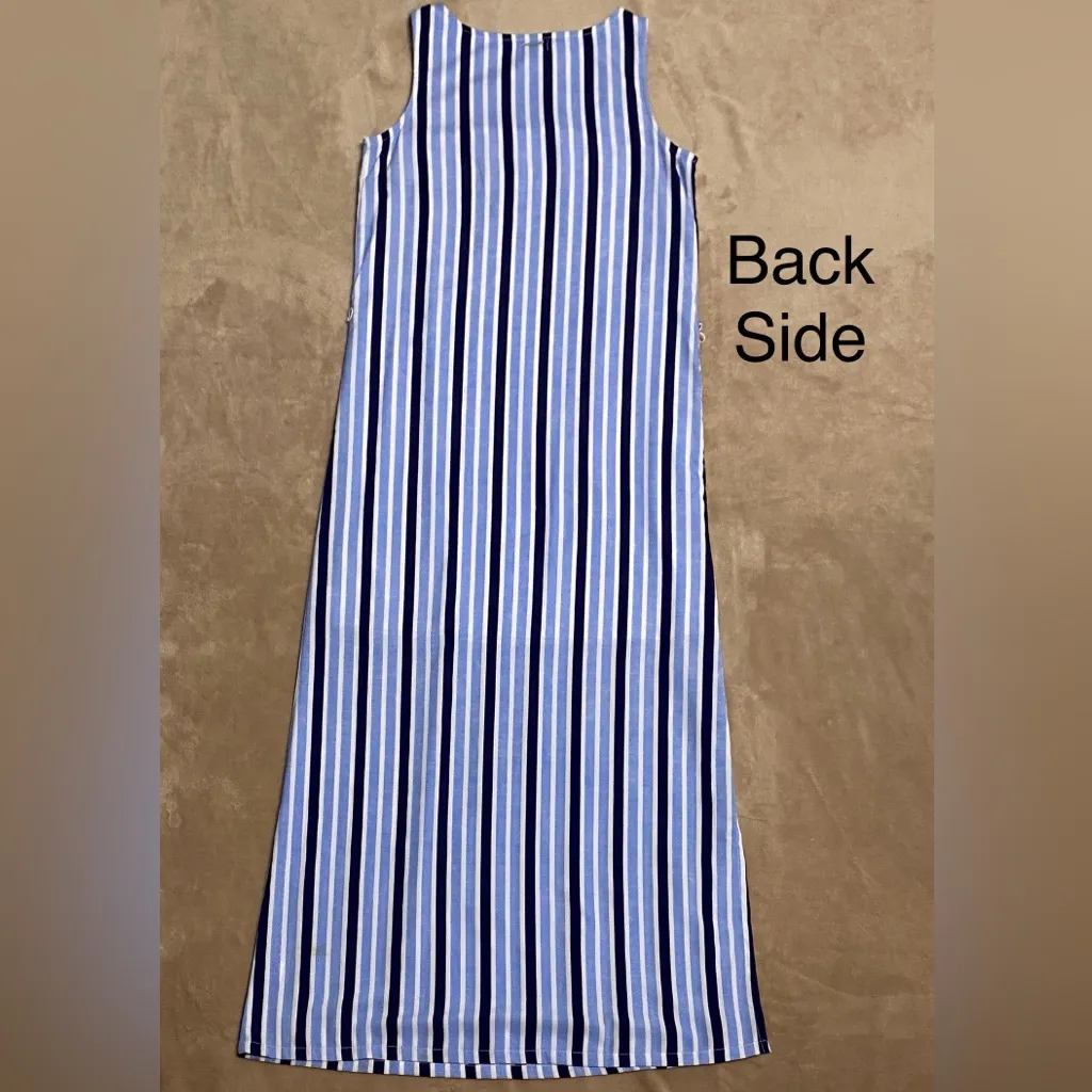 U.S. Polo Assn. Nautical Striped Maxi Dress with a Rope Belt Women’s Medium - Image 10