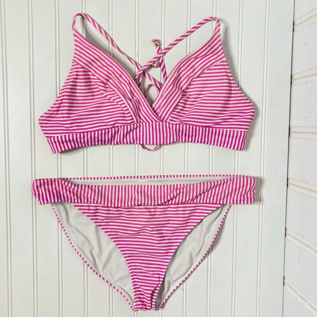 Vineyard Vines  Striped Sconset Pink Bikini Set 019 - Image 2