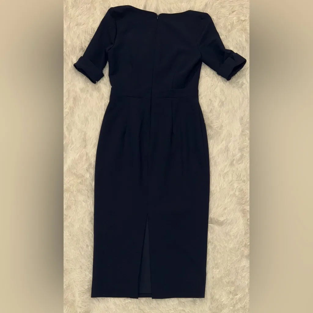 NEW Black Halo Kerry Midi Sheath Navy blue Dress sz 2 - Image 6