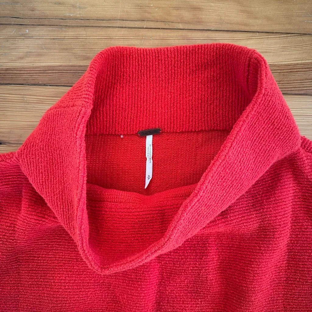 Free People Ottoman Slouchy Mockneck Tunic Sweater in Red Size S - Image 6