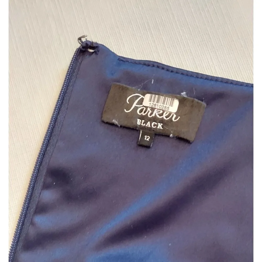 Parker Black Tayla Ruffle Dress in Navy Blue 12 Womens Cocktail Party - Image 8