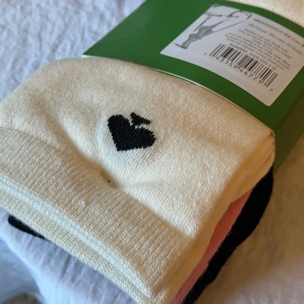 Kate Spade: NWT Black/Pink/Cream Socks- 3 pairs- thin crew socks - Image 11
