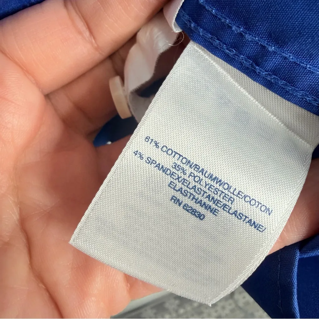 Lands End Women's Long Sleeves Button Front Shirt Royal Blue No Gape Stretch 22W - Image 4