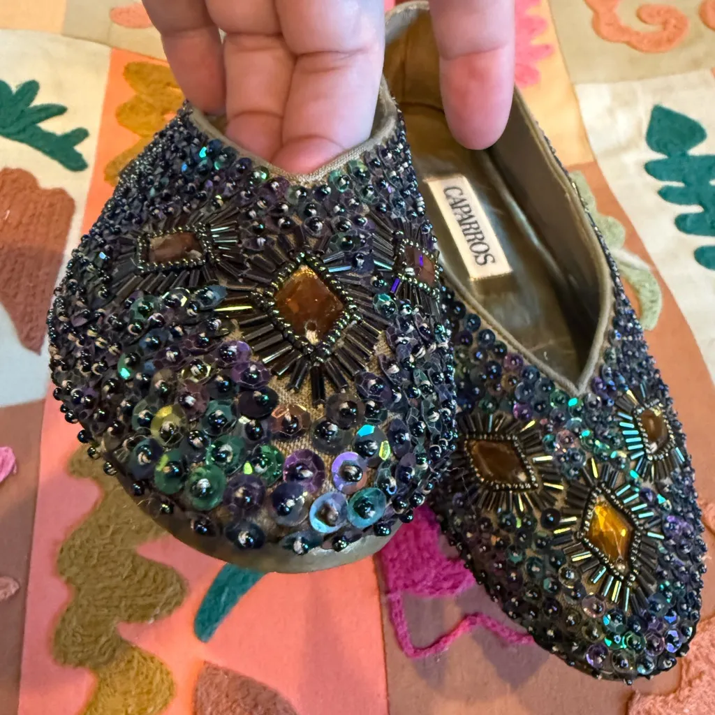 VINTAGE Caparros Multicolor Embellished Flats 7.5 / small 8 - Image 6